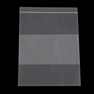 8 x 10 in white reclosable poly bag, 2 mil, block style