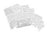 Reclosable poly bags, white block style, clear plastic, multipack