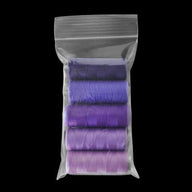 3x5 reclosable poly bag with purple fabric pieces