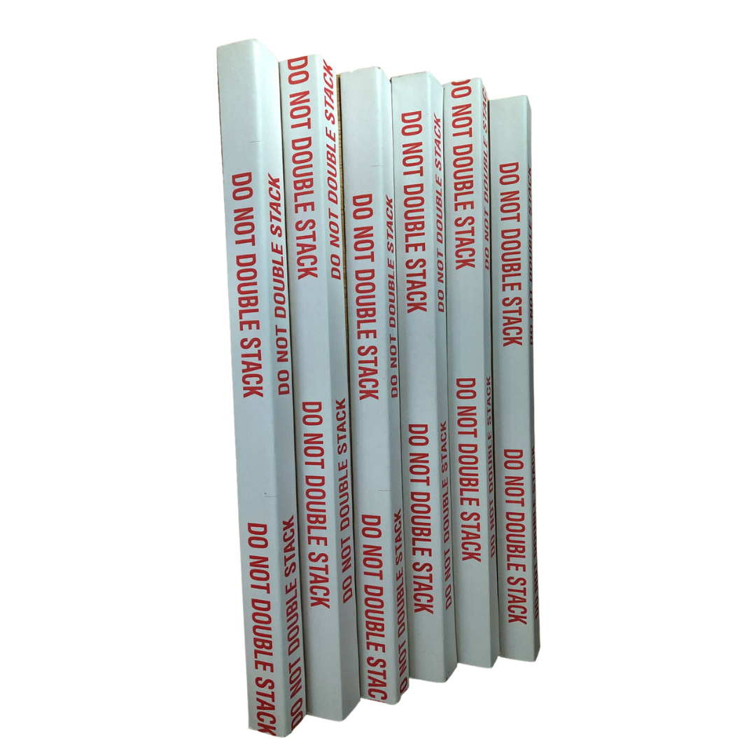 Set of white corner edge protector strips for 90-degree corners, multiple pieces