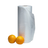Perforated produce bag roll, clear white plastic with oranges in front