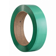 Embossed green polyester (PET) strapping coil, wound roll