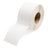 White thermal transfer label roll, labels fanning out from a 3-inch core
