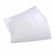 Plain white reclosable packing list envelopes, stacked, back-side load