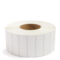White thermal transfer label roll, rectangular labels on 3 inch core