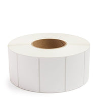 Thermal transfer label roll with white label sheets, 3 in core