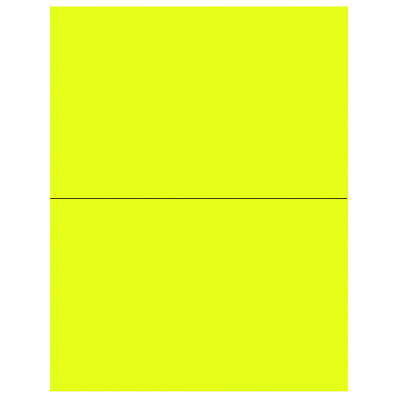 Fluorescent neon yellow laser label sheet with two rectangular labels