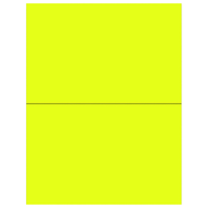 Fluorescent neon yellow laser label sheet with two rectangular labels